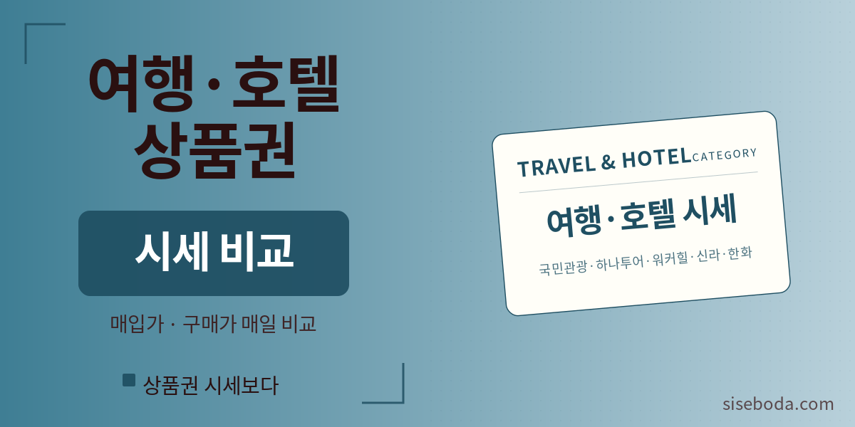 여행·호텔 상품권 시세 비교